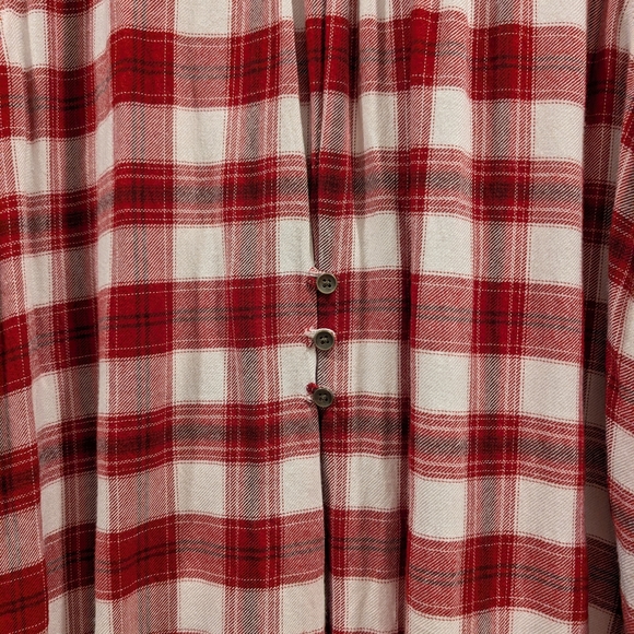3 For $18 Maurices Red and White Plaid Shirt - Picture 6 of 7